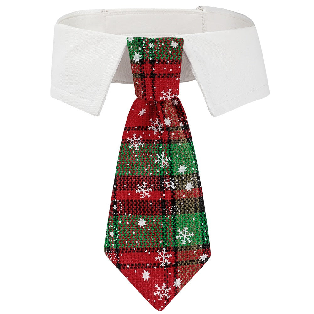New British style handsome Christmas dog collar Christmas pet tie 9