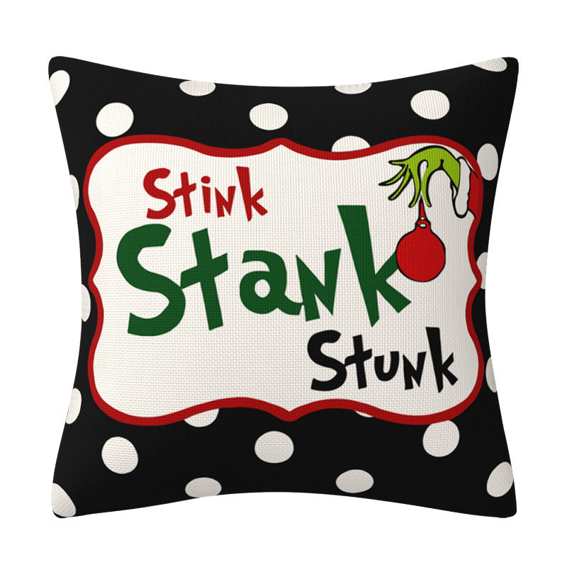 Grinch Christmas Pillow Cover Amazon Home Christmas Decoration Cushion Sofa Pillowcase 7
