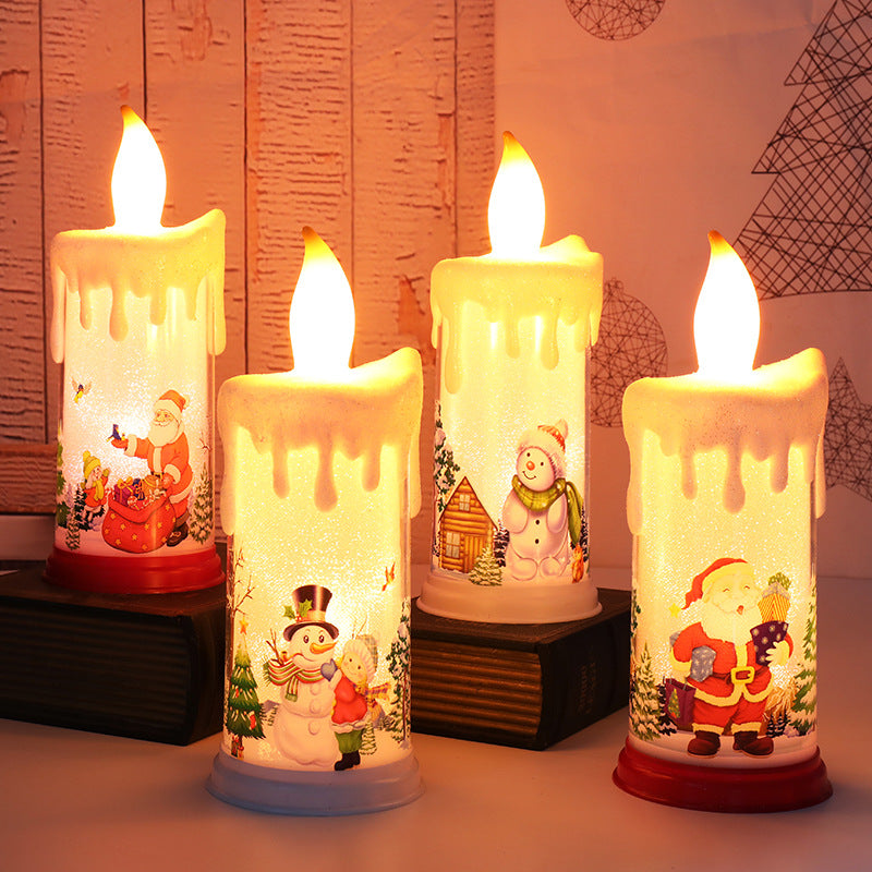 Christmas decoration candle light LED simulation flame candle Santa Claus snowman decoration night light 1