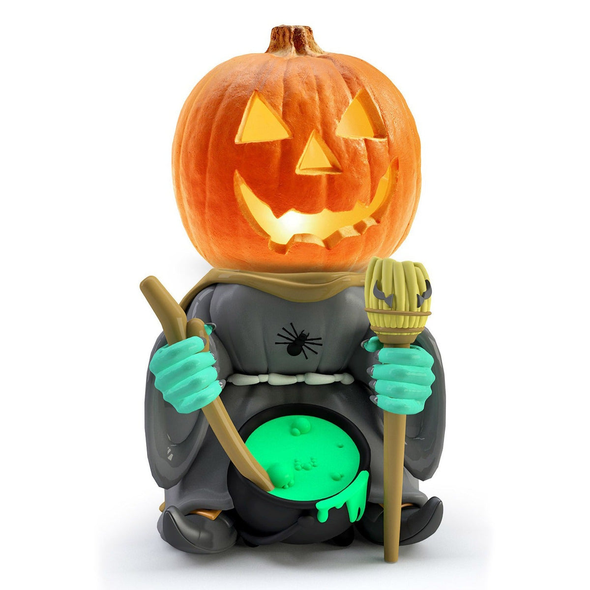 Halloween gift pumpkin knight garden ornaments decorative luminous small pumpkin head resin ornaments 3