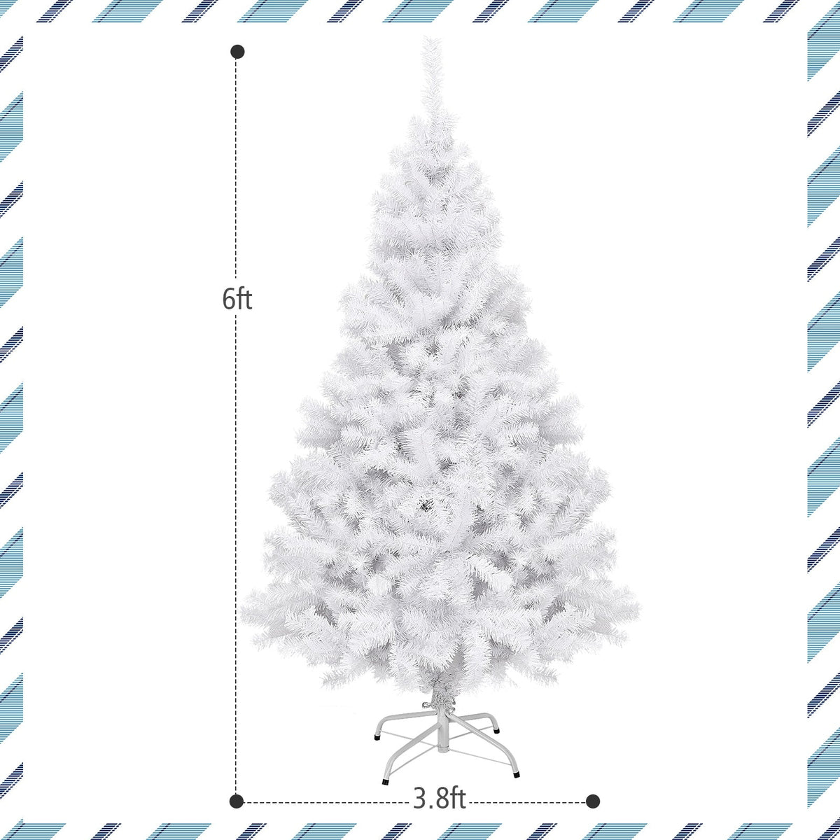 6' / 7.5' / 9' Hinged Artificial Christmas Tree with Metal Stand 4