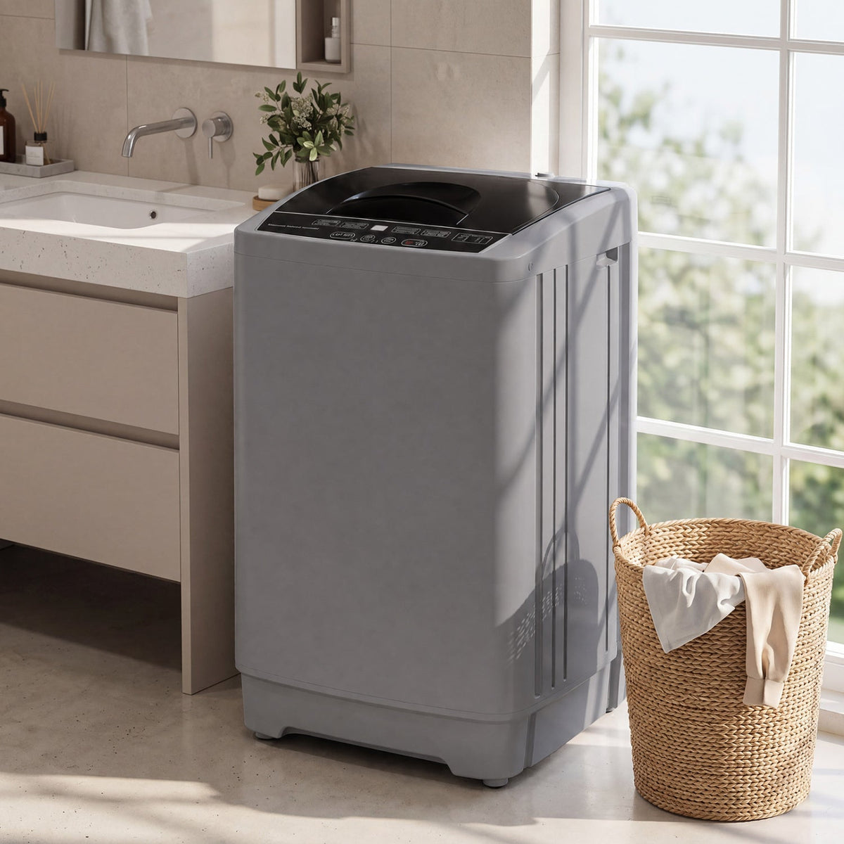 9.93 lbs Full Automatic Washing Machine with 8 Programs 1