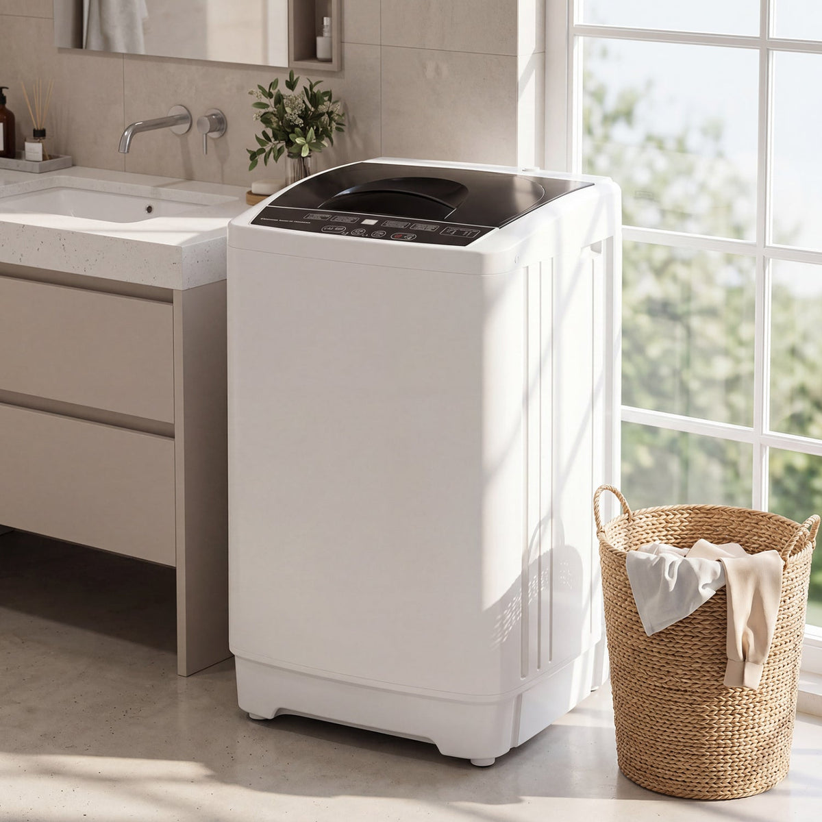 9.93 lbs Full Automatic Washing Machine with 8 Programs 9