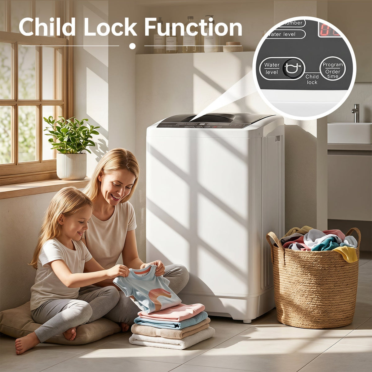 9.93 lbs Full Automatic Washing Machine with 8 Programs 15