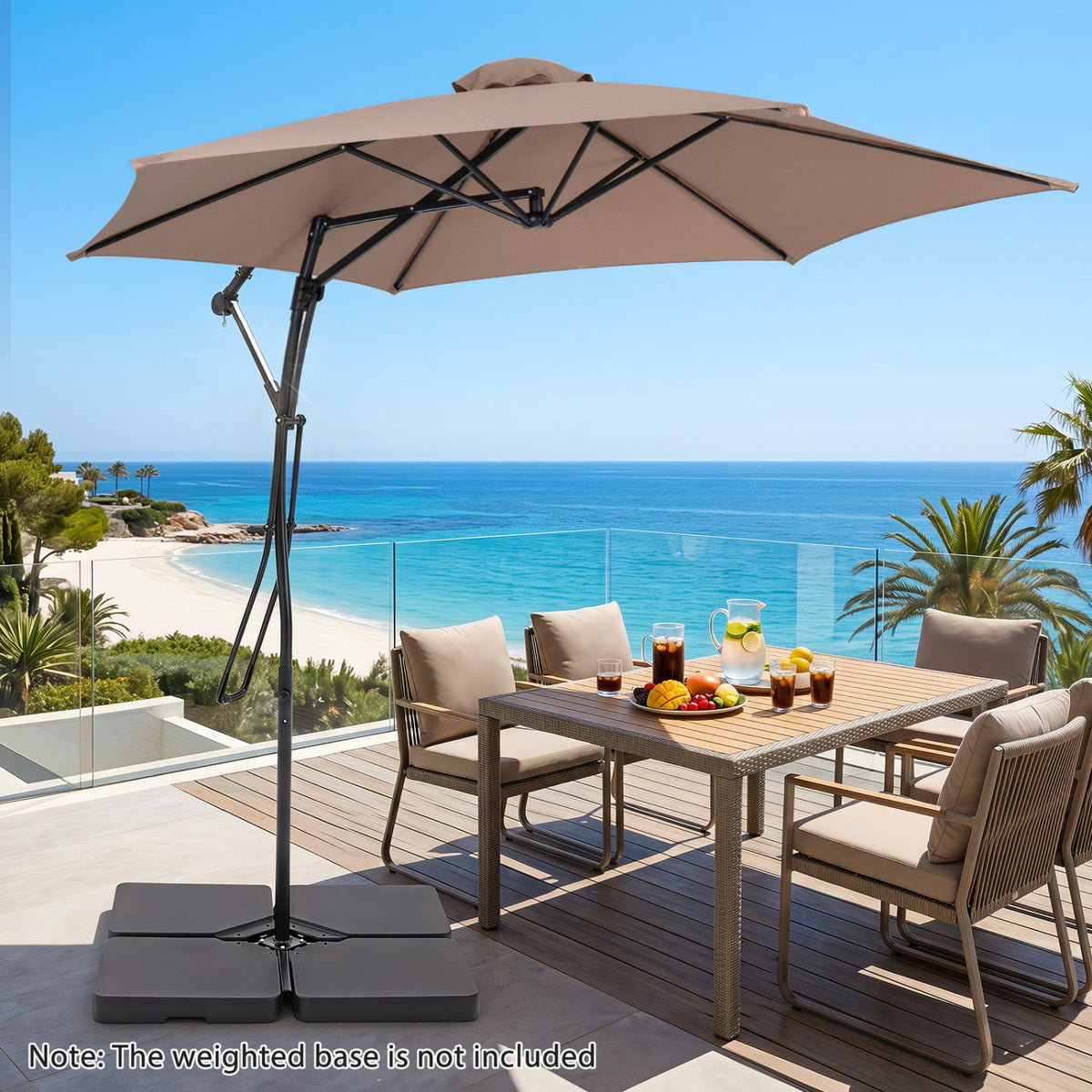 9 FT Cantilever Umbrella with Cross Base and Crank Handle 1
