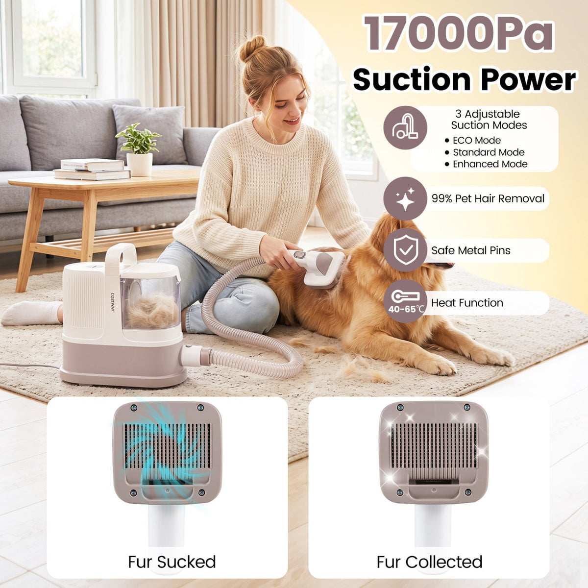 9-in-1 Dog Grooming Vacuum Kit with 3 Suction Modes 4