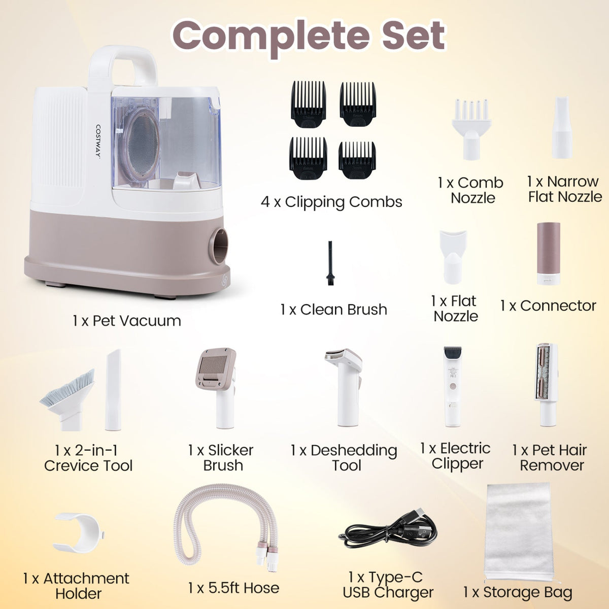 9-in-1 Dog Grooming Vacuum Kit with 3 Suction Modes 7