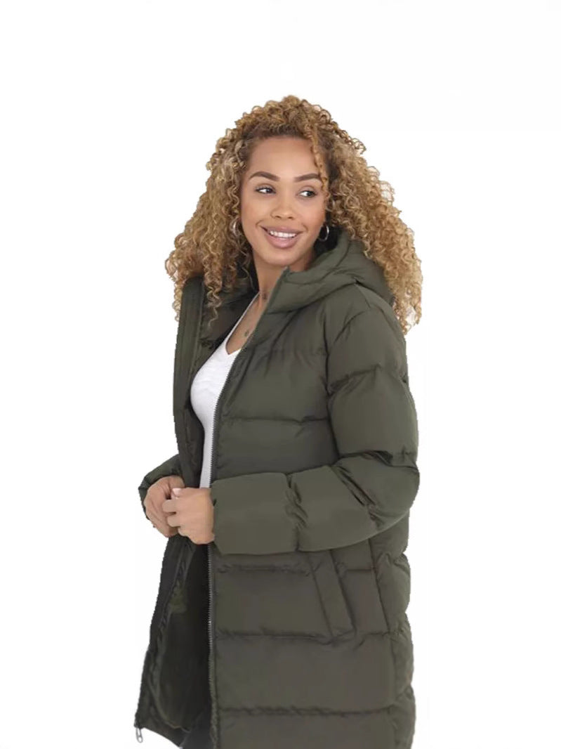 Thick Hooded Thigh Long Winter Warm-keeping Cotton Clothing Women 3