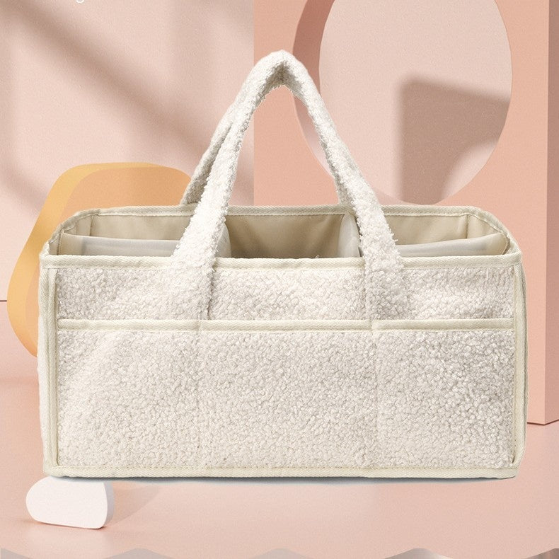 Plush Mommy Bag Baby Diaper Organizer Bottle Storage Bag 1