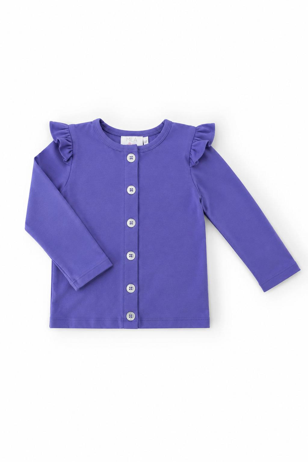 Periwinkle Ruffle Cardigan 1