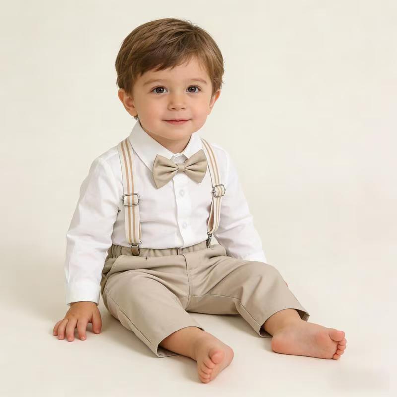 AutumnWinter British-style Boys Suspender Pants Set 2