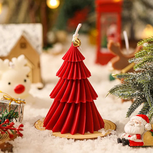 Cute Christmas Tree Candles Novelty Christmas Gifts Mini Wax Candle Red Green Scented Candles for Home Decor 7