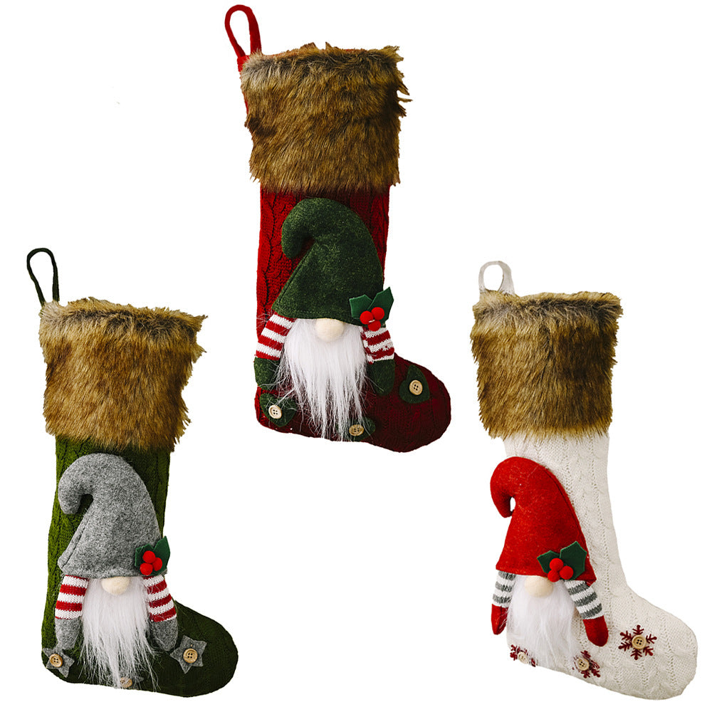 Christmas decoration products, faceless doll plush Christmas socks, creative faceless doll gift socks, elderly socks 1
