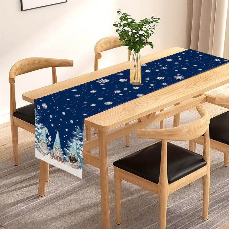 Dwarf Christmas Table Flag Living Room Festival Tablecloth Home Cabinet Decoration Tablecloth Mat Tea Flag 3