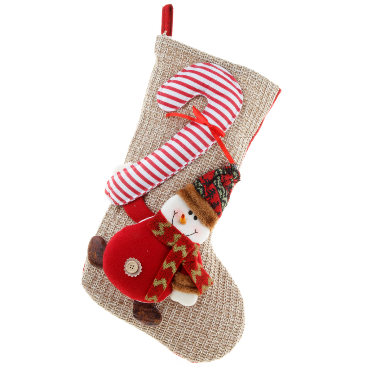 Christmas Decorations Knitted Yarn Large 3D Santa Claus Snowman Deer Christmas Socks Gift Bag 5