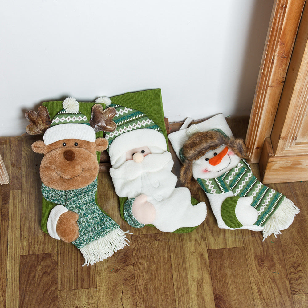 Christmas decorations, hanging decorations, candy socks, gift socks, Christmas gifts, green Christmas socks 3