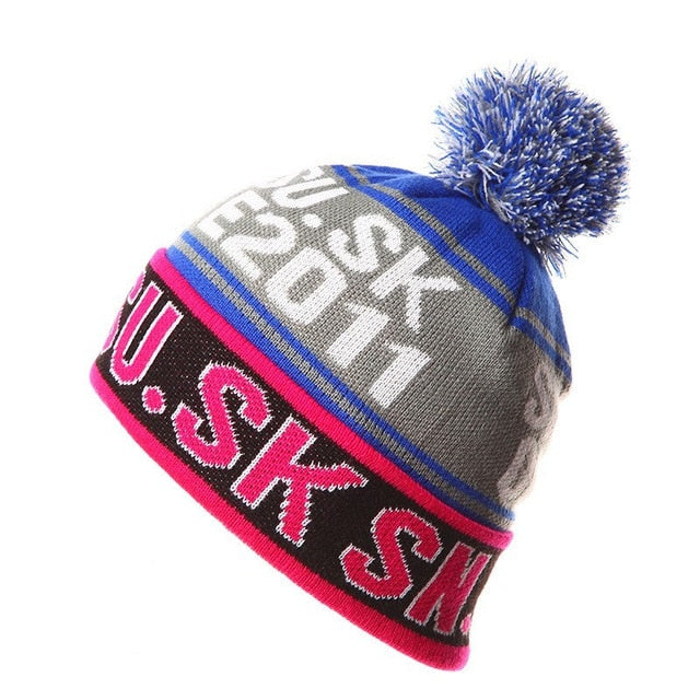 NEW Skiing Hats for Christmas  Women Warm Winter Knitting Skating Skull Cap Hat Beanies Turtleneck Caps Ski Cap Snowboard Hat 9