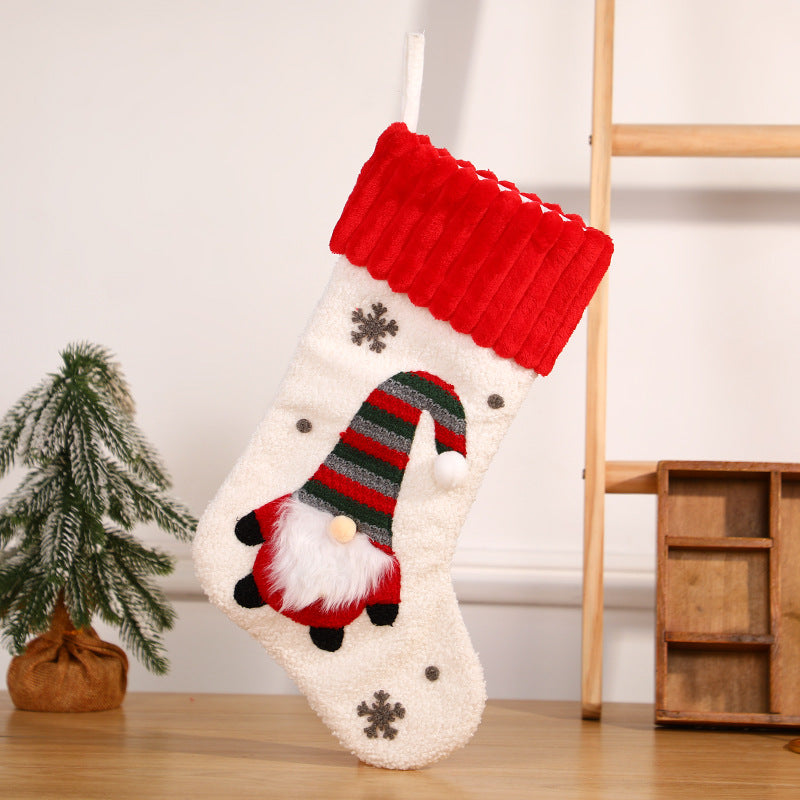 Christmas decorations, candy socks, embroidered Santa Claus socks, Christmas children's gifts, socks, gift bags, pendants 4