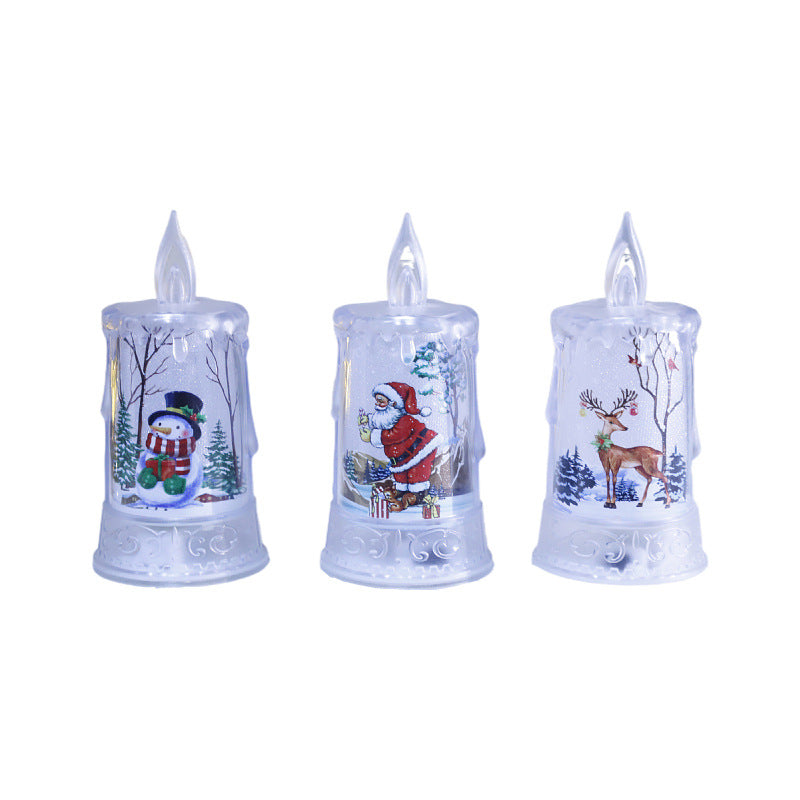 Christmas led electronic candle light Christmas snowman elk decoration luminous night light atmosphere light ornaments 4