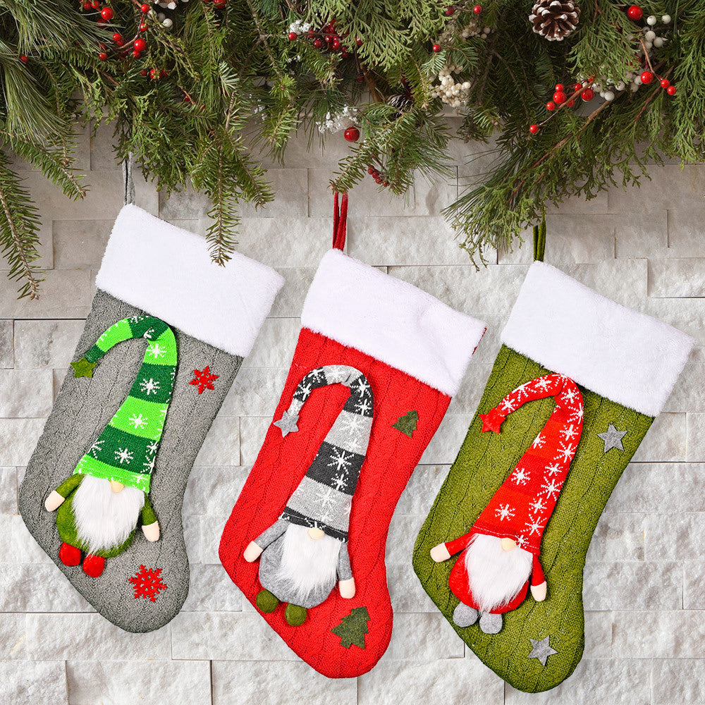 Christmas Decoration Knitted Rudolf Christmas Socks Christmas Children's Day Gifts Home Shopping Mall Decoration 1