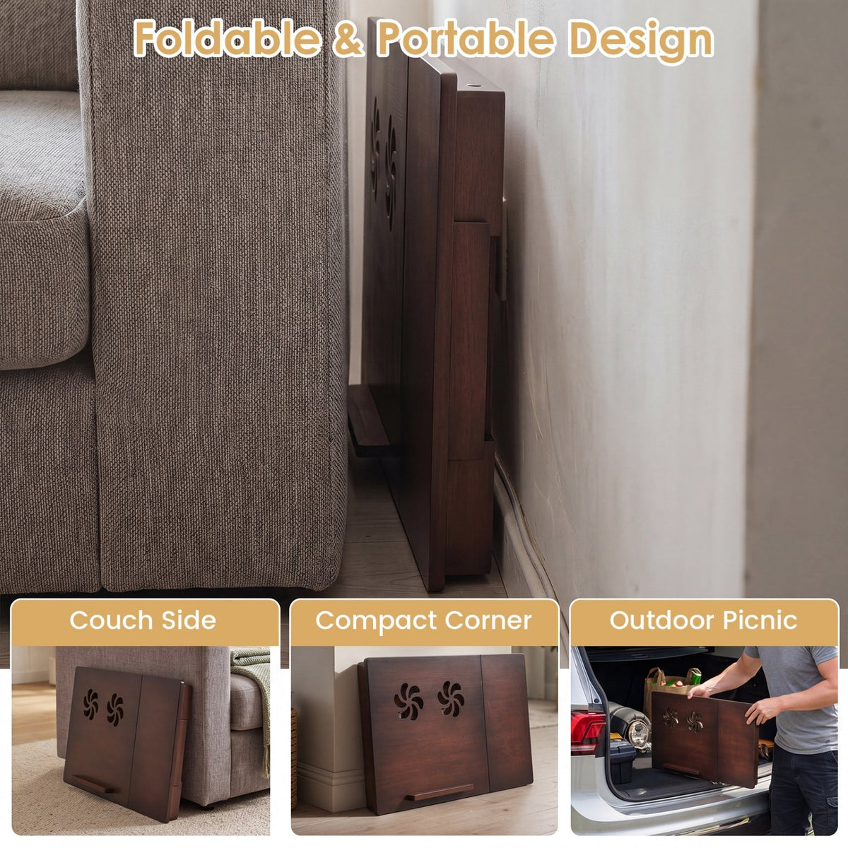 Adjustable Bamboo Laptop Desk with Tilting Top 7