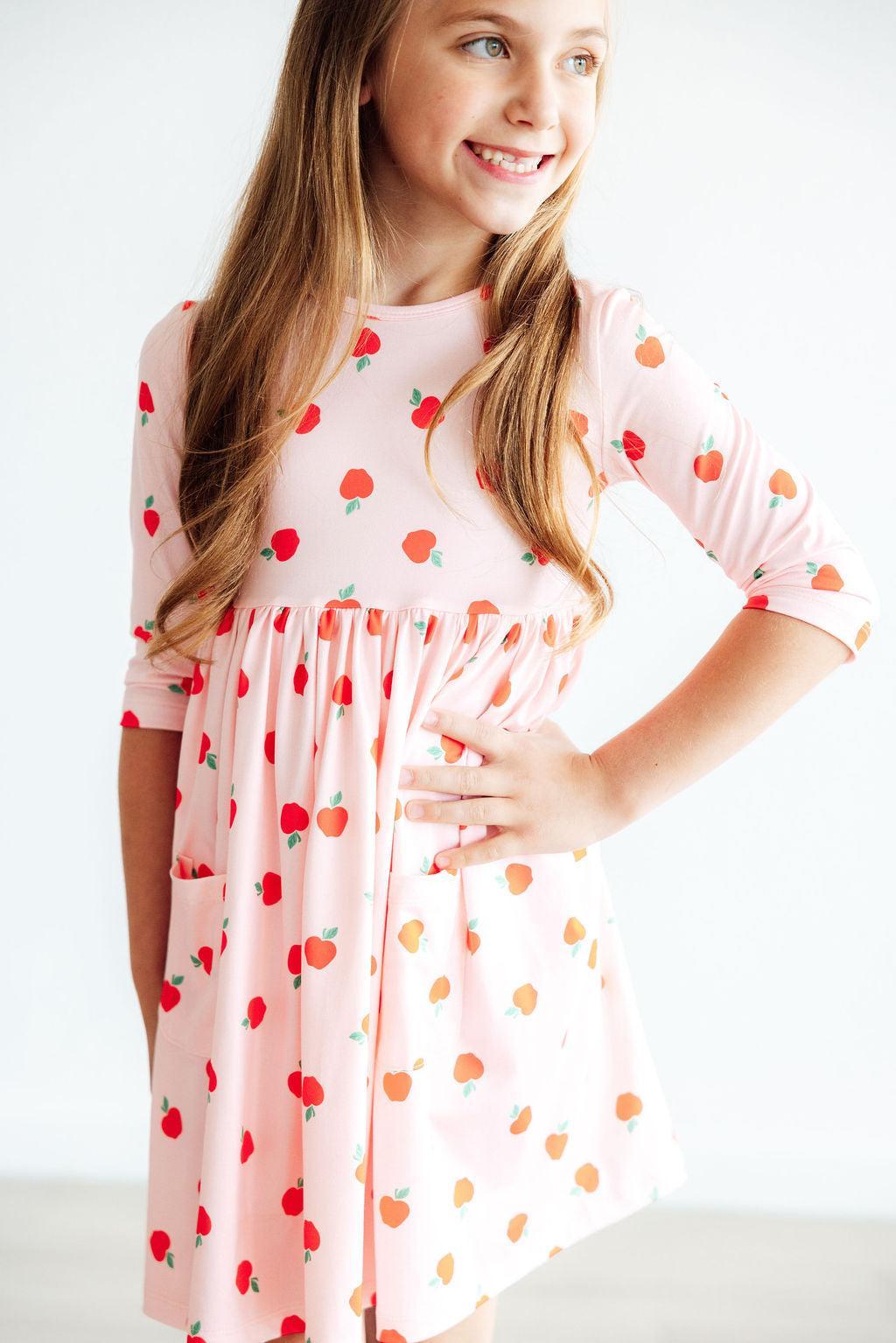 An Apple a Day 3/4 Sleeve Pocket Twirl Dress 7