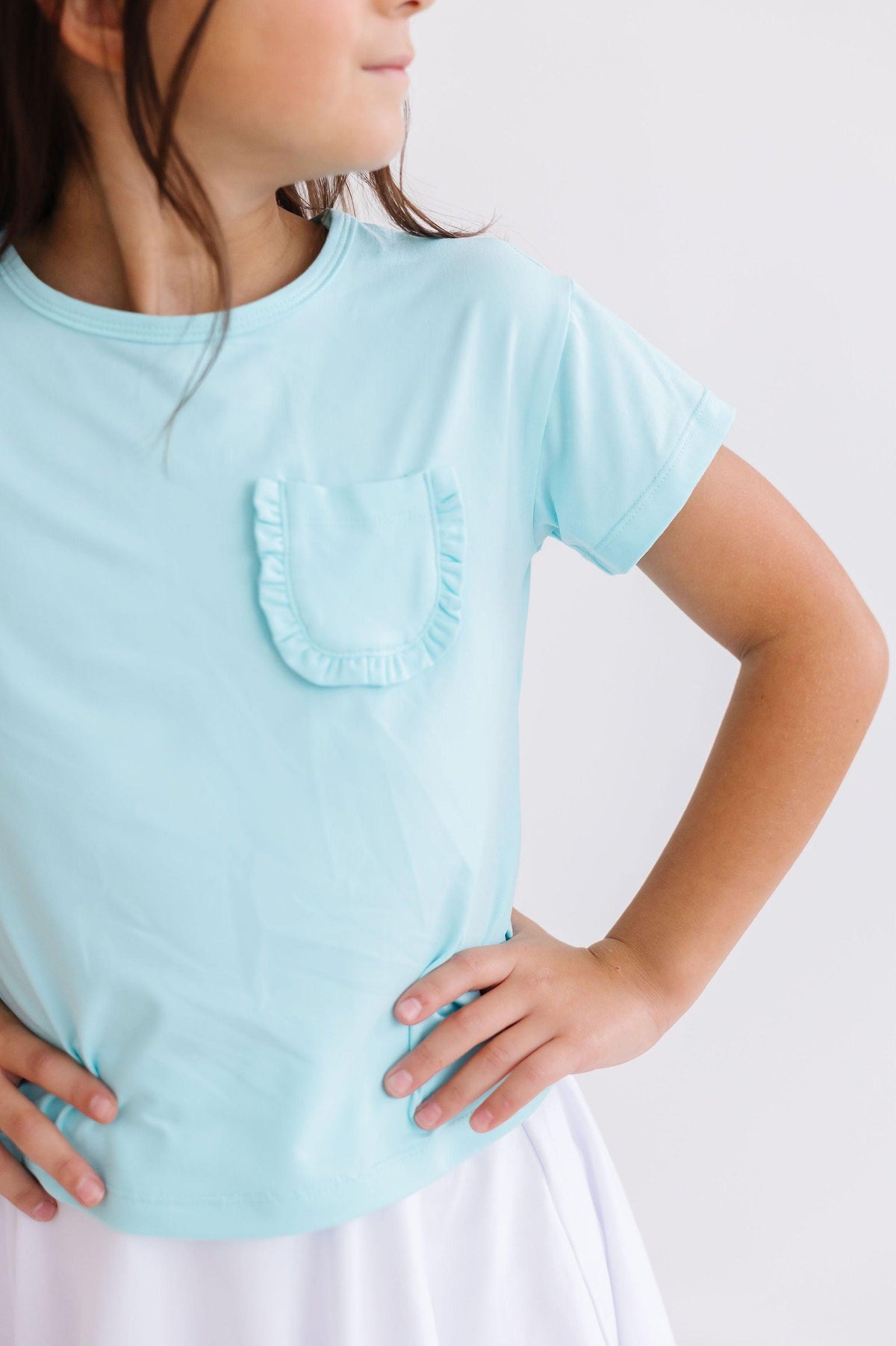 Aqua Ruffle Pocket Tee 2