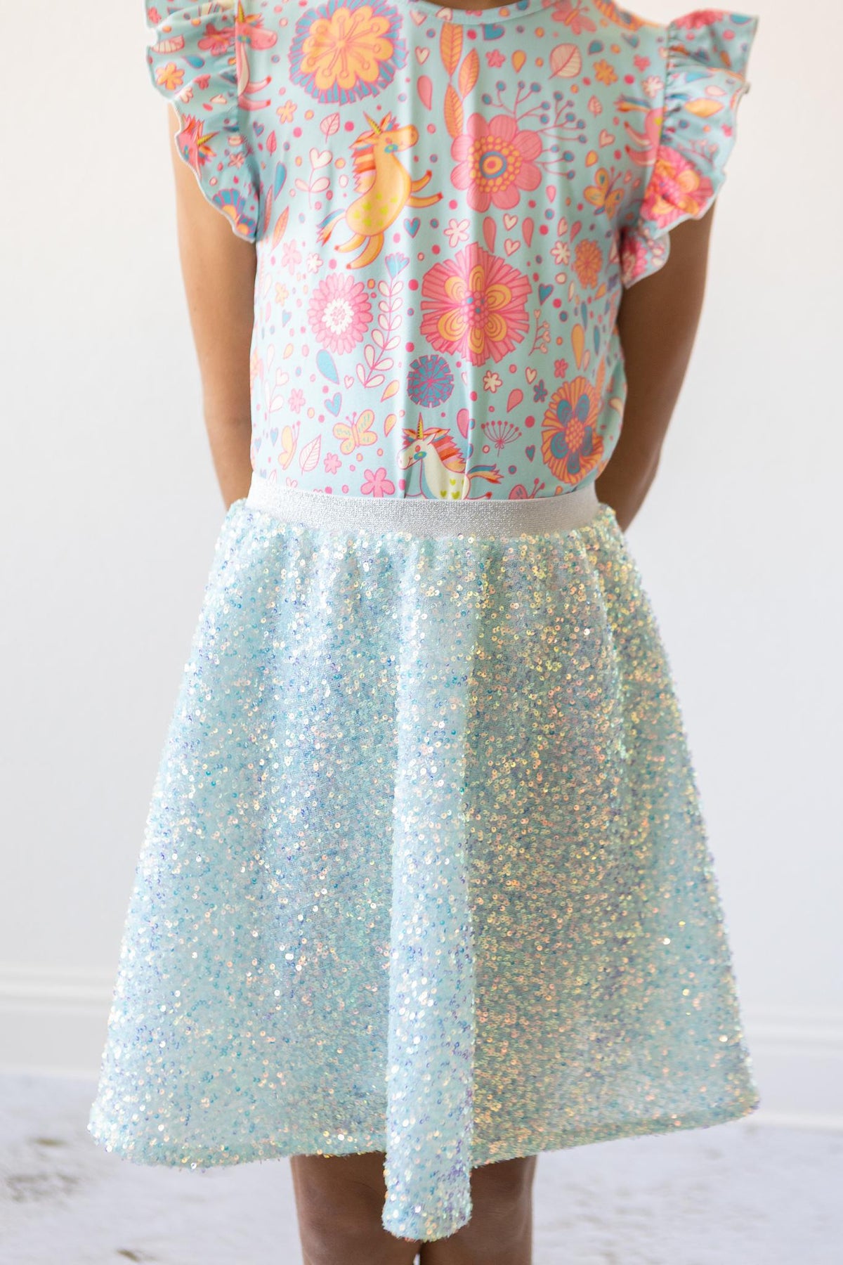 Aqua Sequin Twirl Skort 2