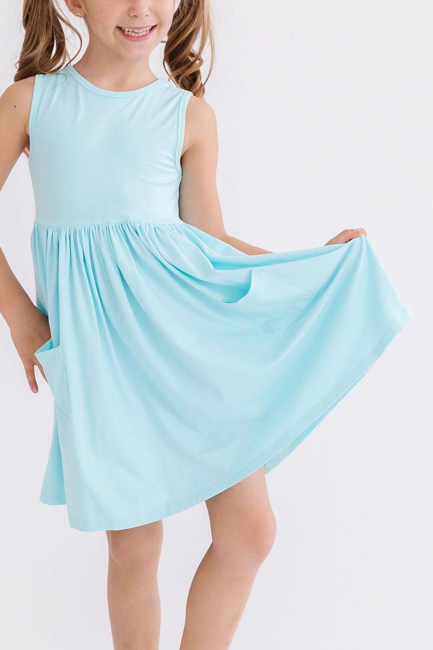 Aqua Tank Pocket Twirl Dress 1