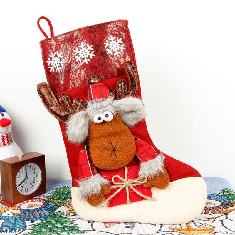 Christmas Socks Gift Bag Large 3D Christmas Socks Candy Bag Christmas Day Decoration Scene Decoration Gift Bag 2