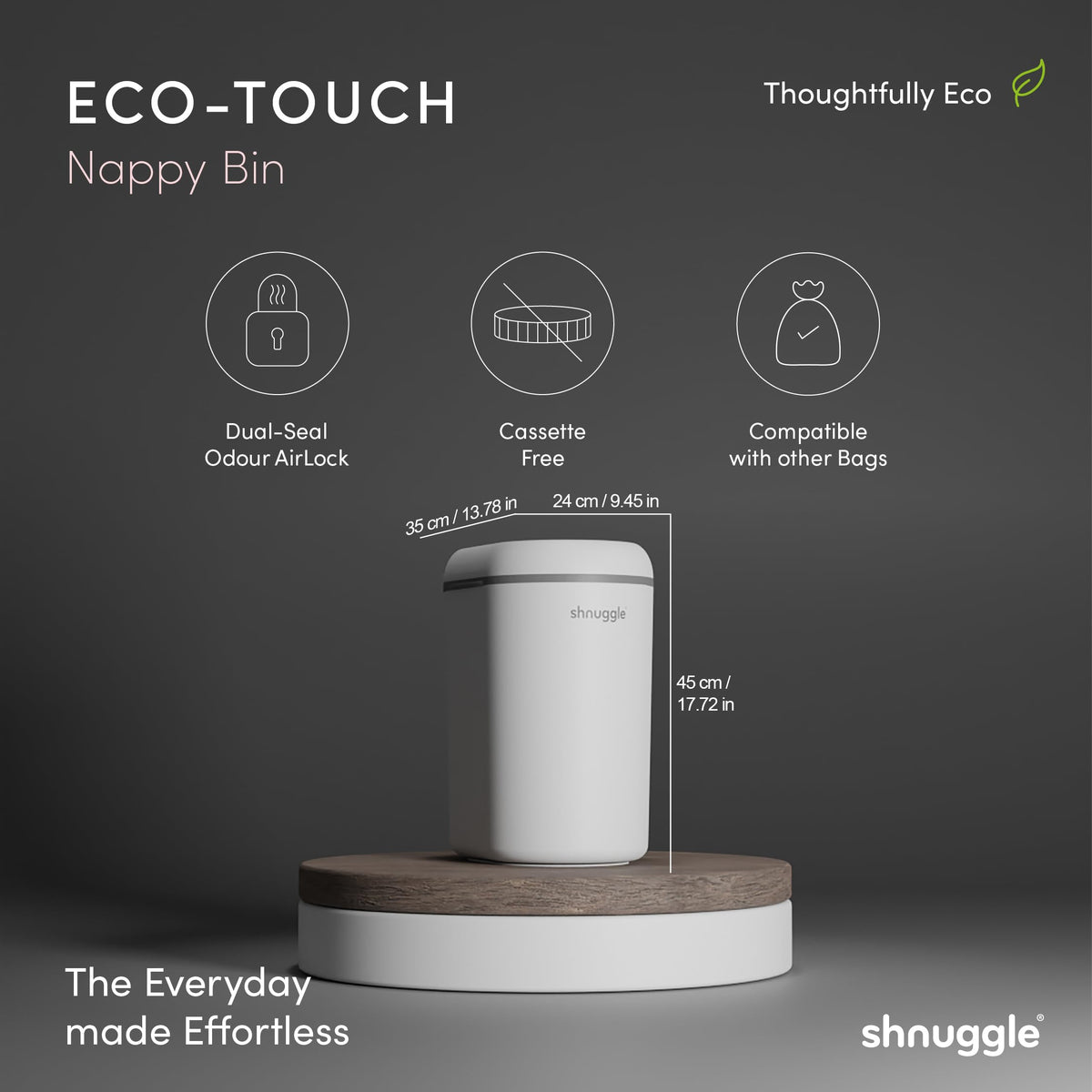 Shnuggle Eco-Touch Nappy Bin Diaper Pail 6