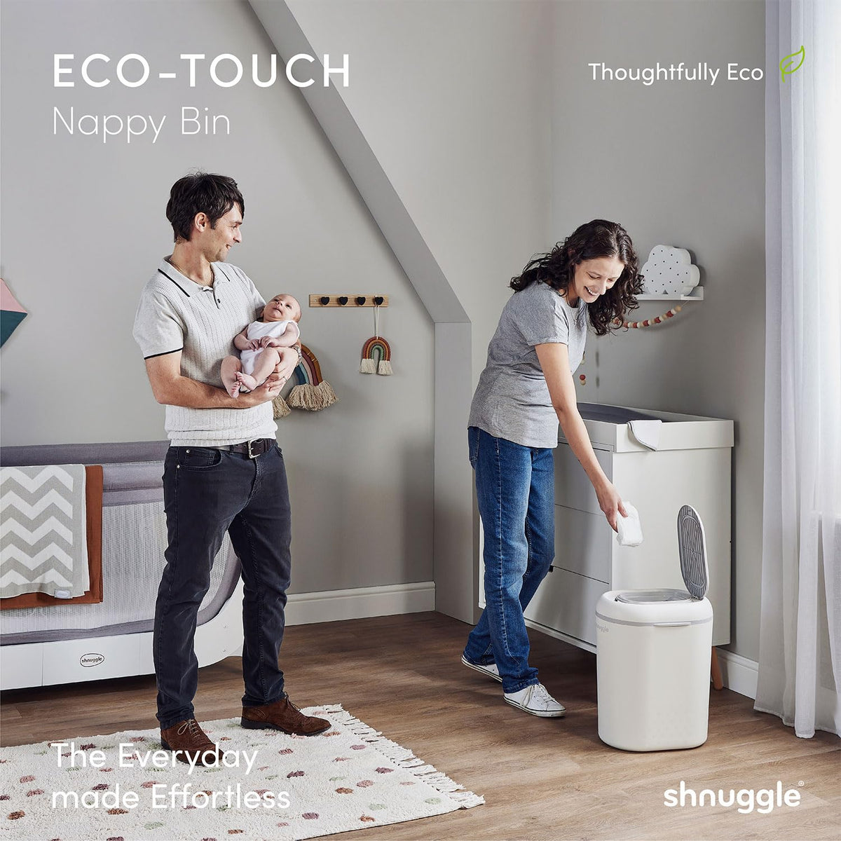 Shnuggle Eco-Touch Nappy Bin Diaper Pail 8