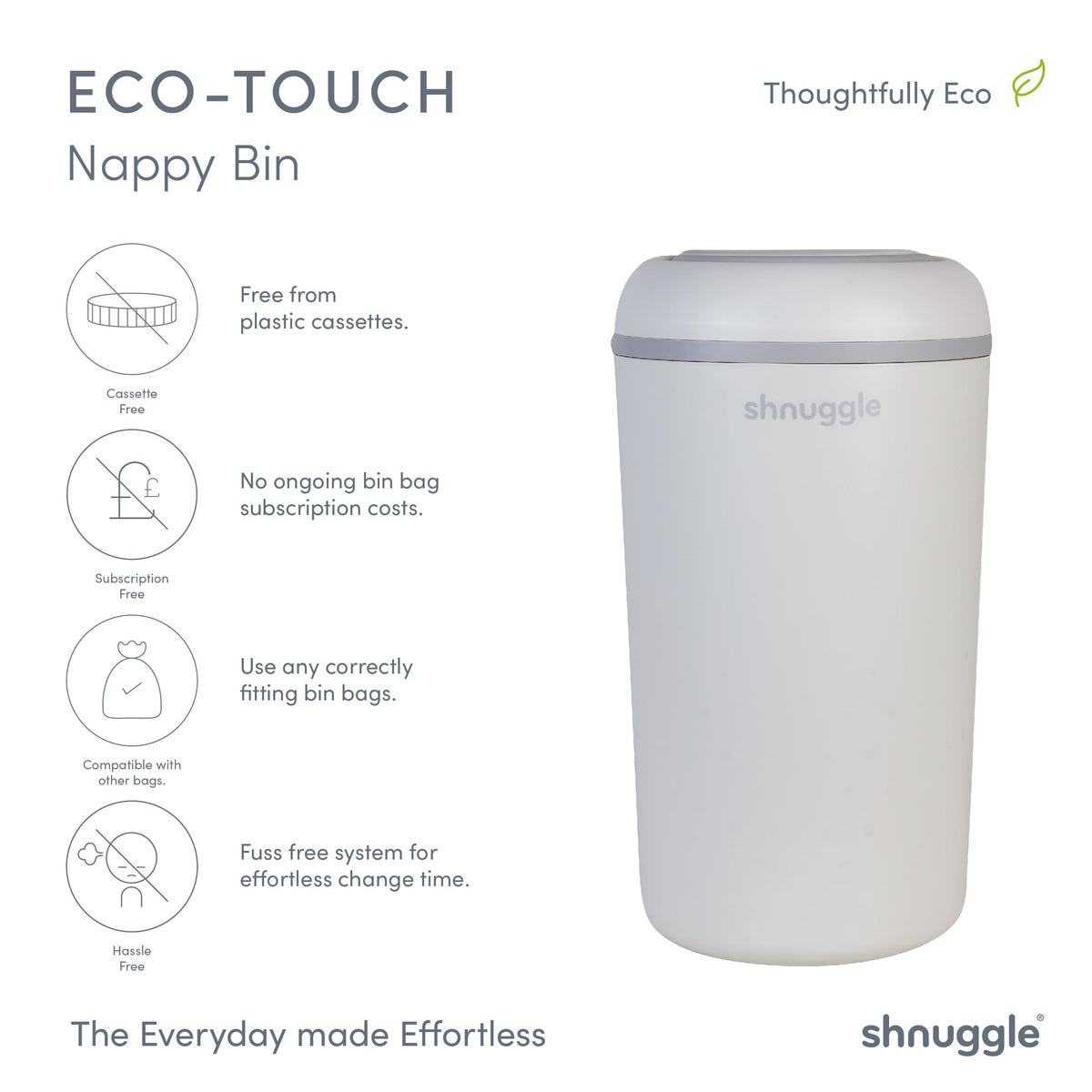 Shnuggle Eco-Touch Nappy Bin Diaper Pail 9