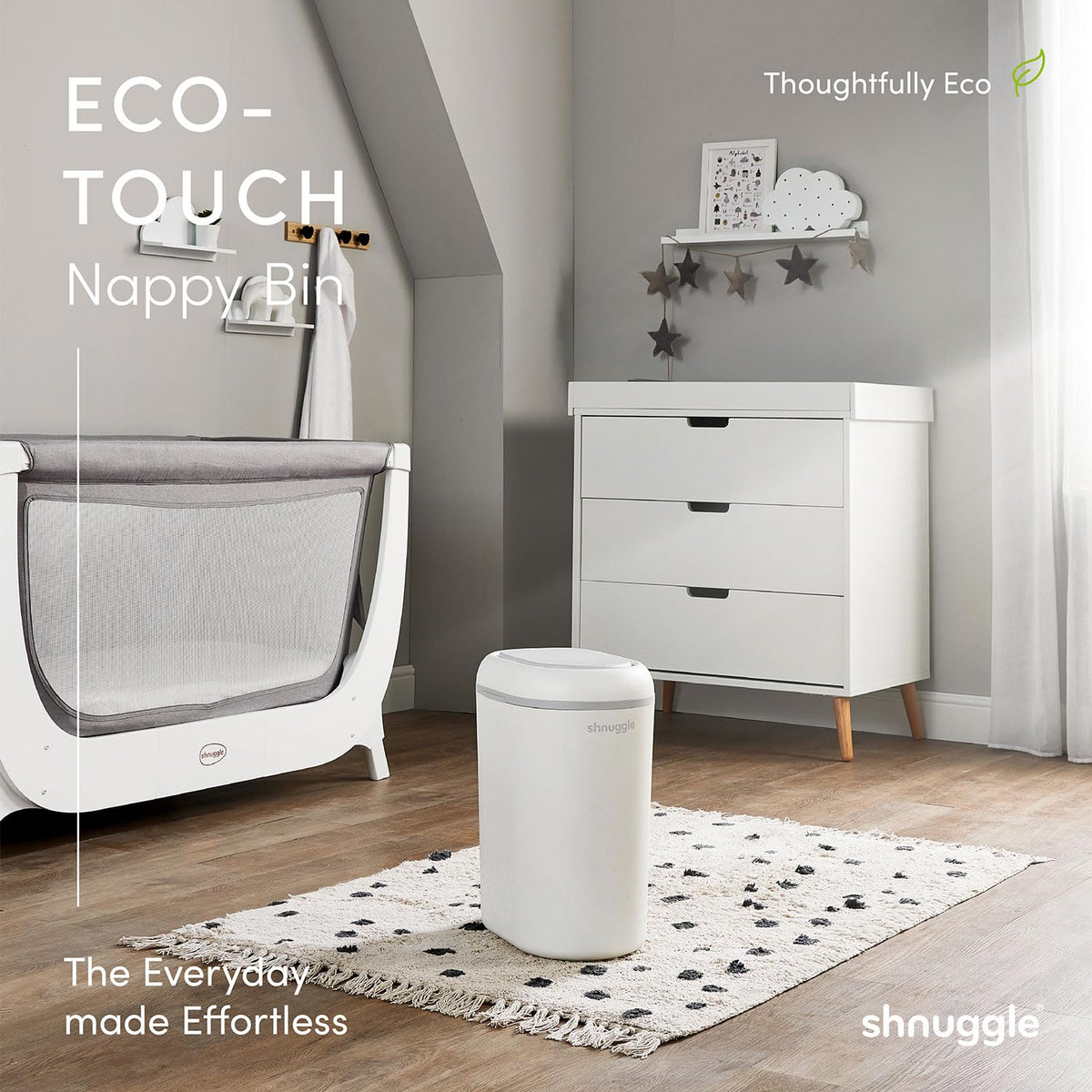 Shnuggle Eco-Touch Nappy Bin Diaper Pail 5