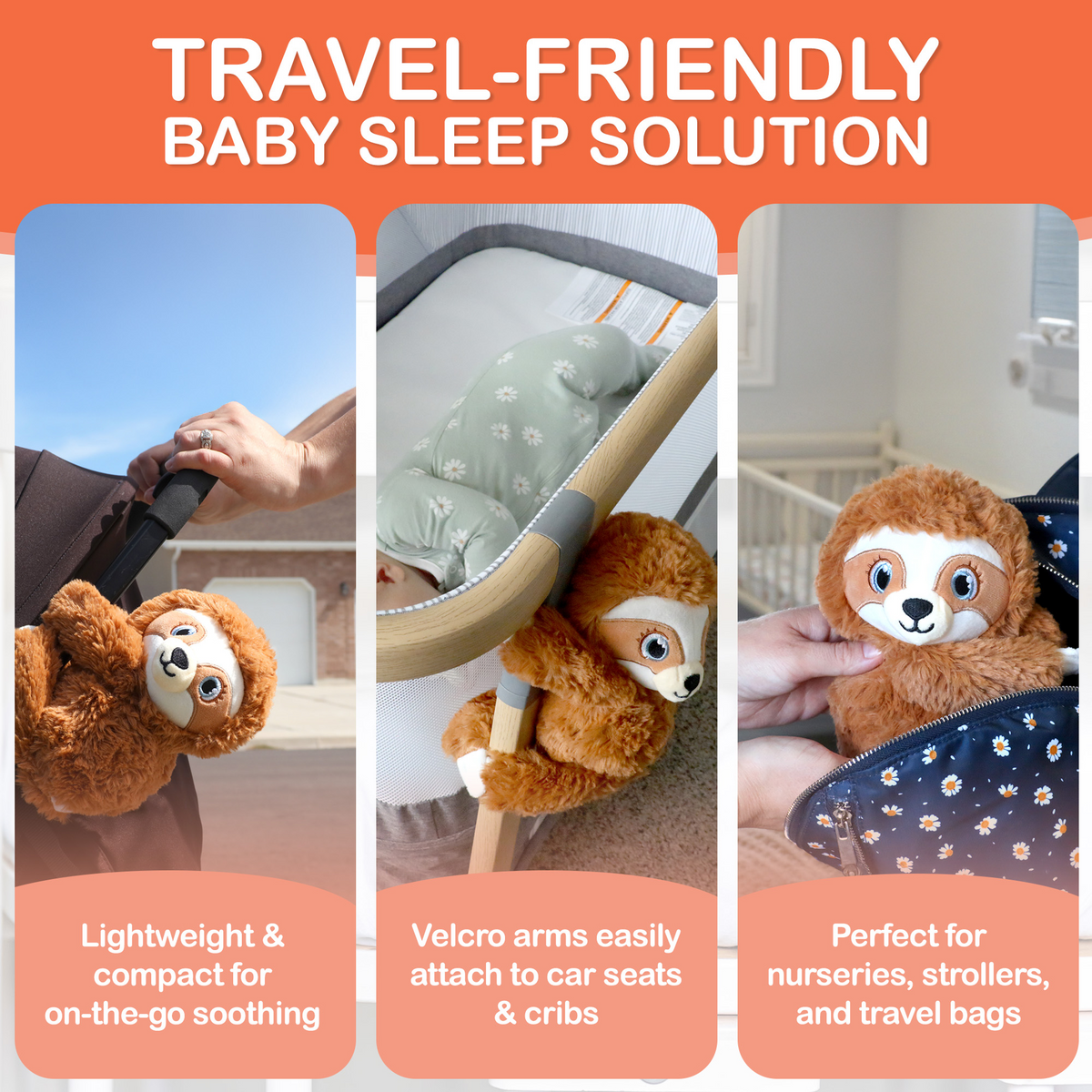 Baby Shusher Sloth – Plush Sound Machine with Real Shushing Sound & Smart Cry Detection 4