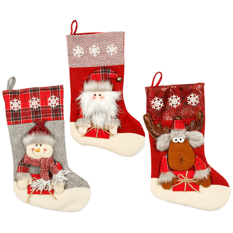 Christmas Socks Gift Bag Large 3D Christmas Socks Candy Bag Christmas Day Decoration Scene Decoration Gift Bag 1