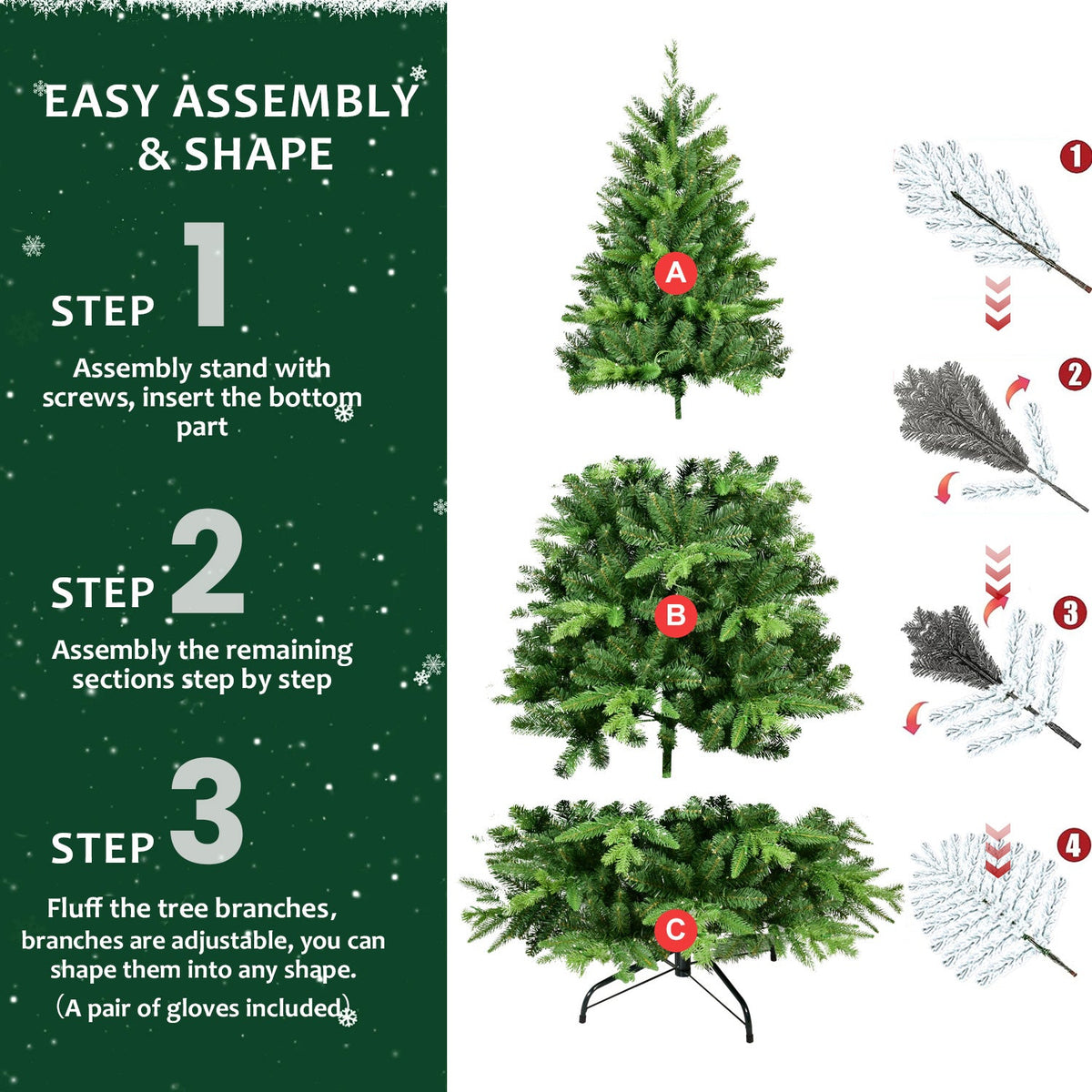 6FT PE&PVC Prelit Christmas Tree 9