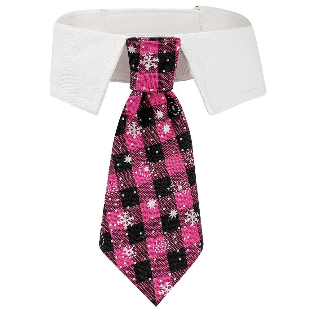 New British style handsome Christmas dog collar Christmas pet tie 7