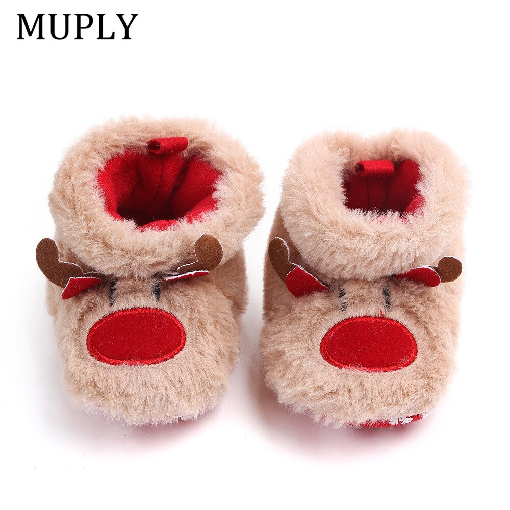 Winter Baby Girls Boys Keep Warm Shoes Muply Christmas Elk First Walkers Anti-slip Newborn Toddler Infant Girl Footwear Shoes 2