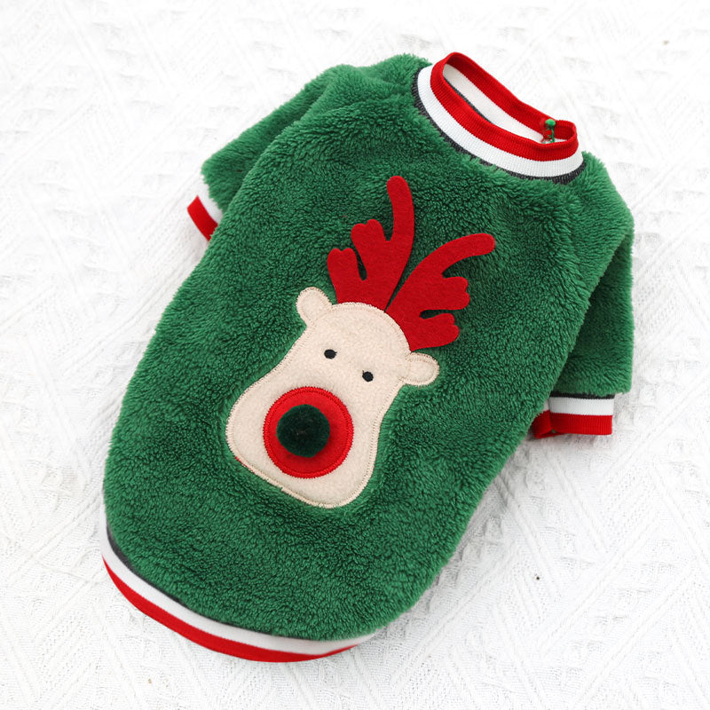 Pet Christmas Clothes Coral Down Dog Sweater Dog Goes Out Christmas Clothes Cats 5