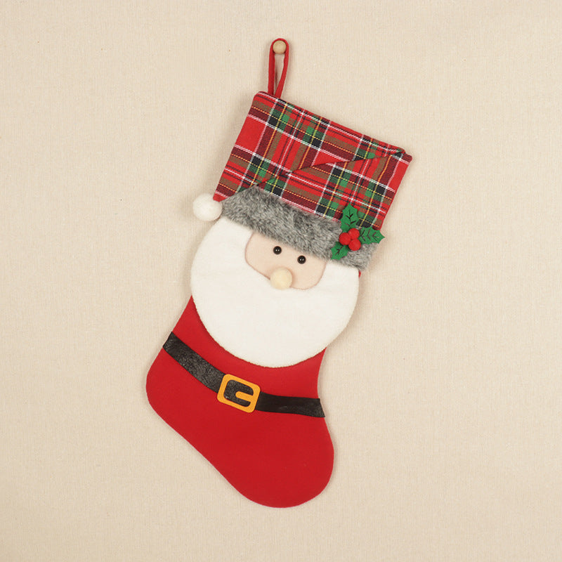Christmas Stockings Red Santa Claus Snowman Biscuits Deer Gift Bag Christmas Tree Pendant 2