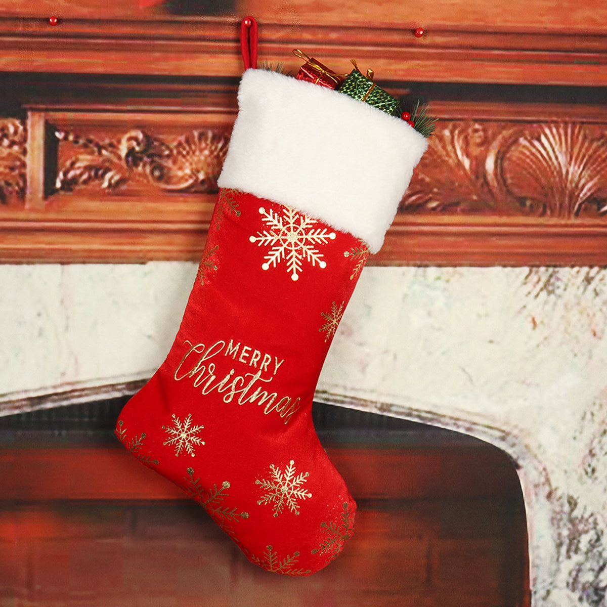 Christmas Stocking Decorations Embroidered Decorations Christmas Hot Stamped Socks 2
