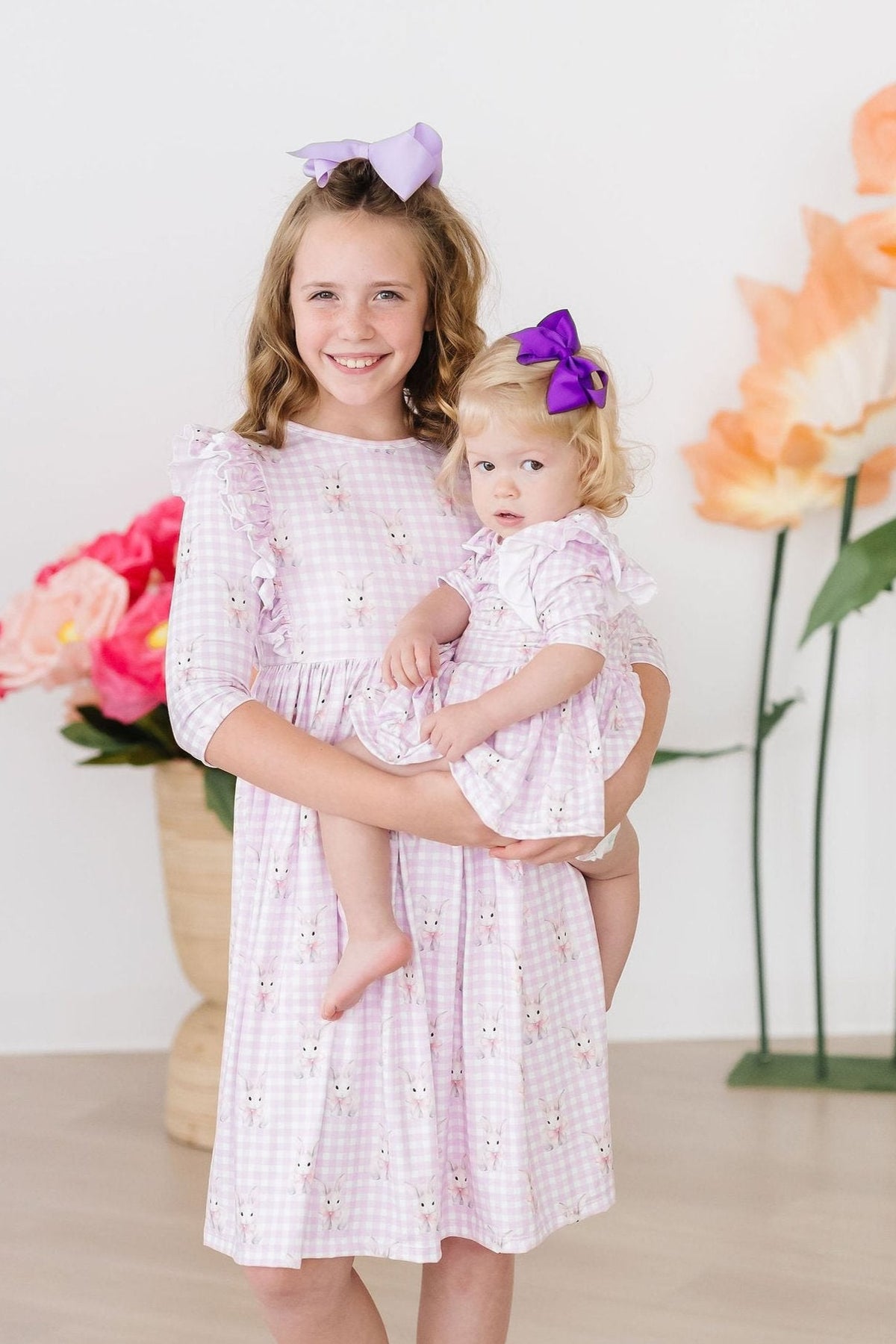 Baby Bunnies 3/4 Sleeve Flutter Twirl Bodysuit 3