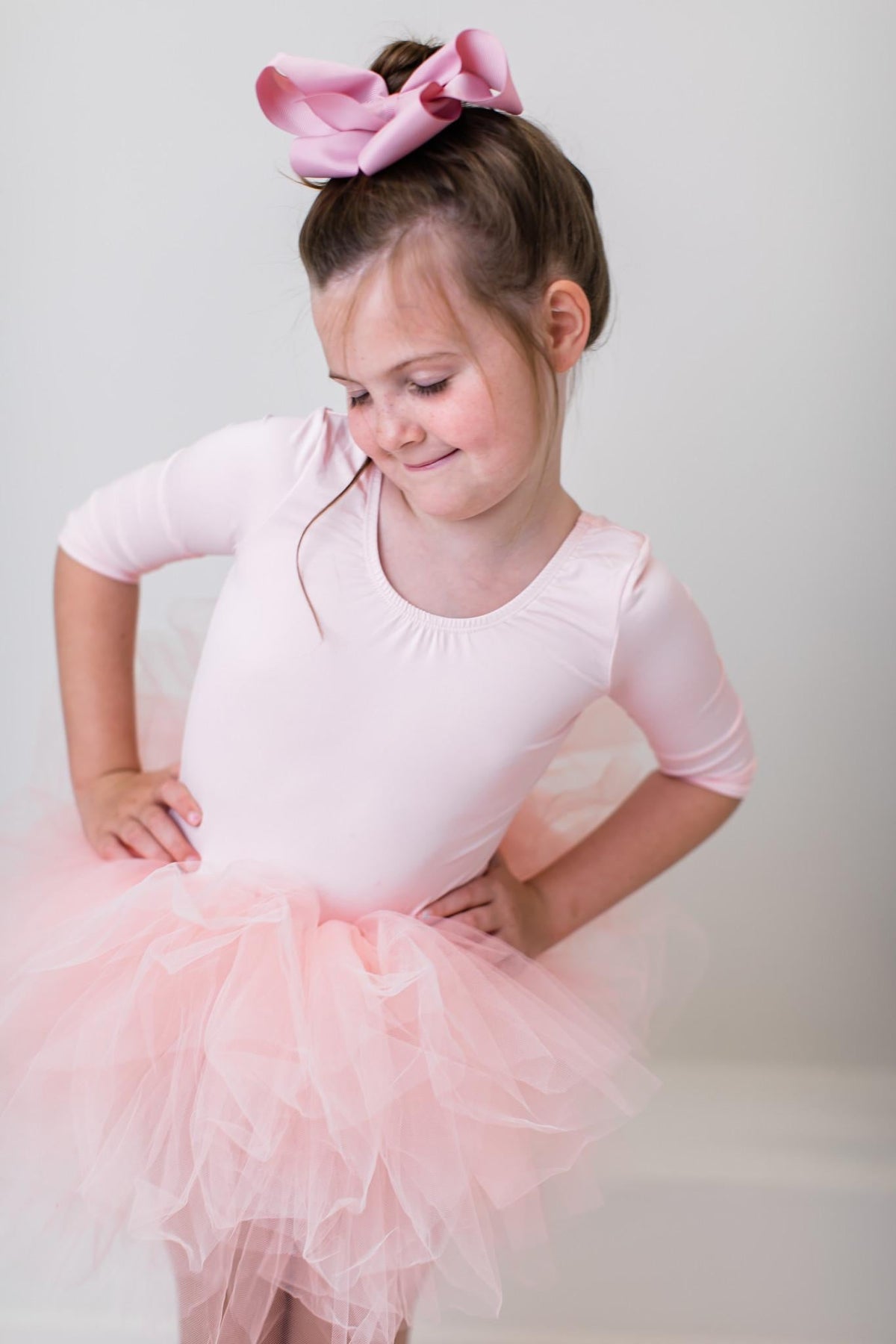 Ballet Pink 3/4 Tutu Leotard 1