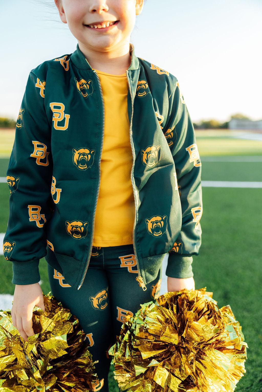 Baylor Green Bear Satin Jacket 1