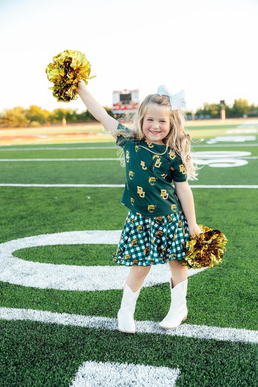 Baylor Plaid Bear Ruffle Twirl Skort 2