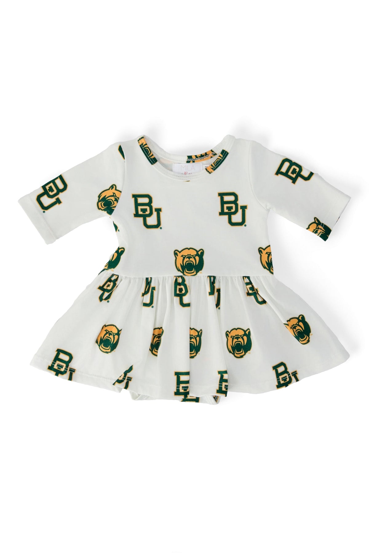 SALE Baylor White Bear 3/4 Sleeve Twirl Bodysuit 1