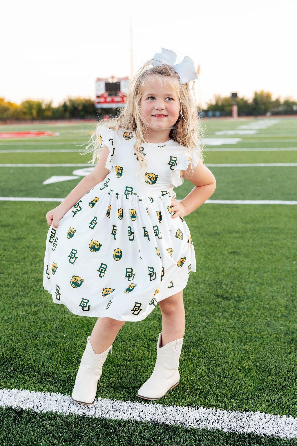 Baylor White Bear Flutter Twirl Dress 1