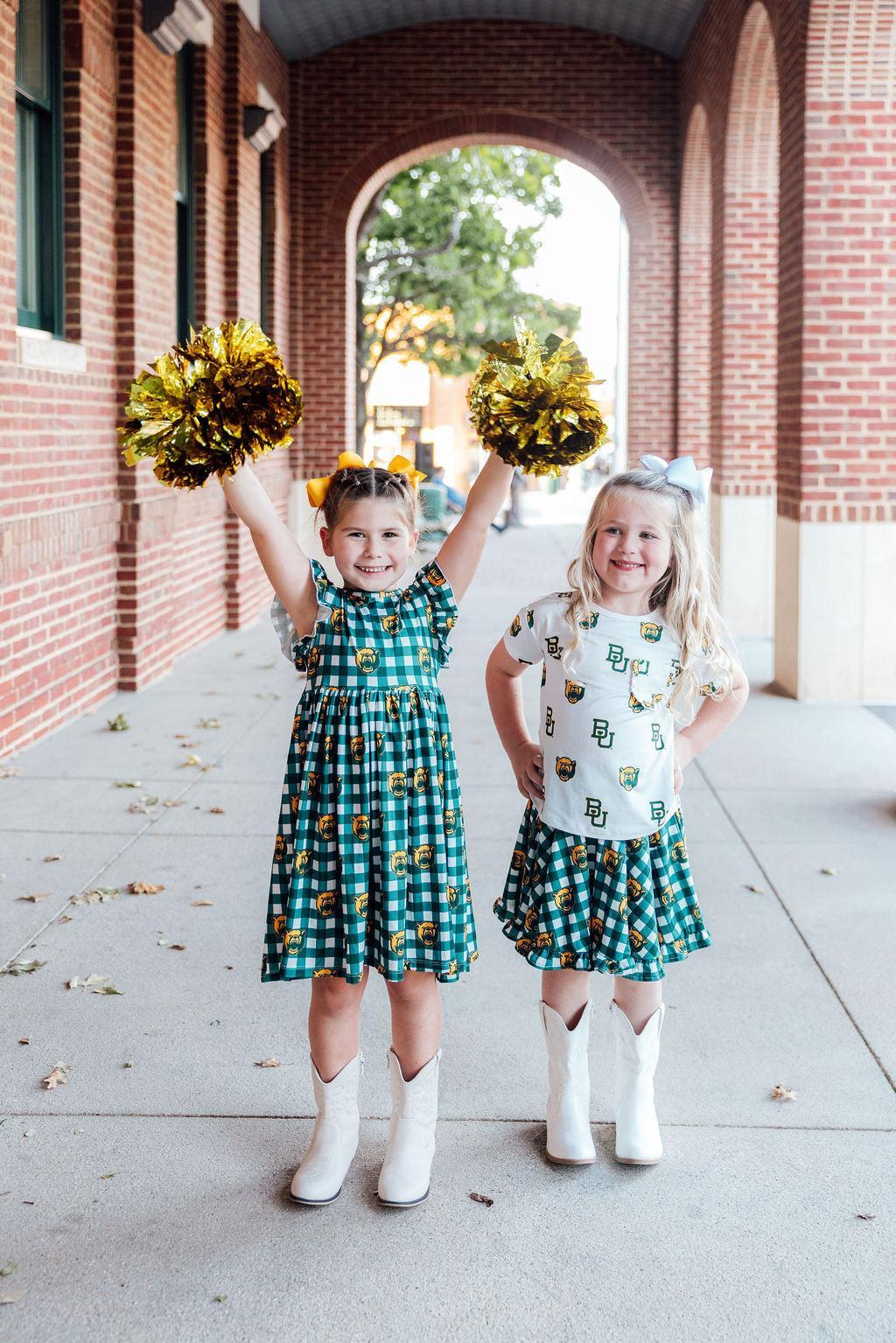 Baylor Plaid Bear Flutter Twirl Dress 2