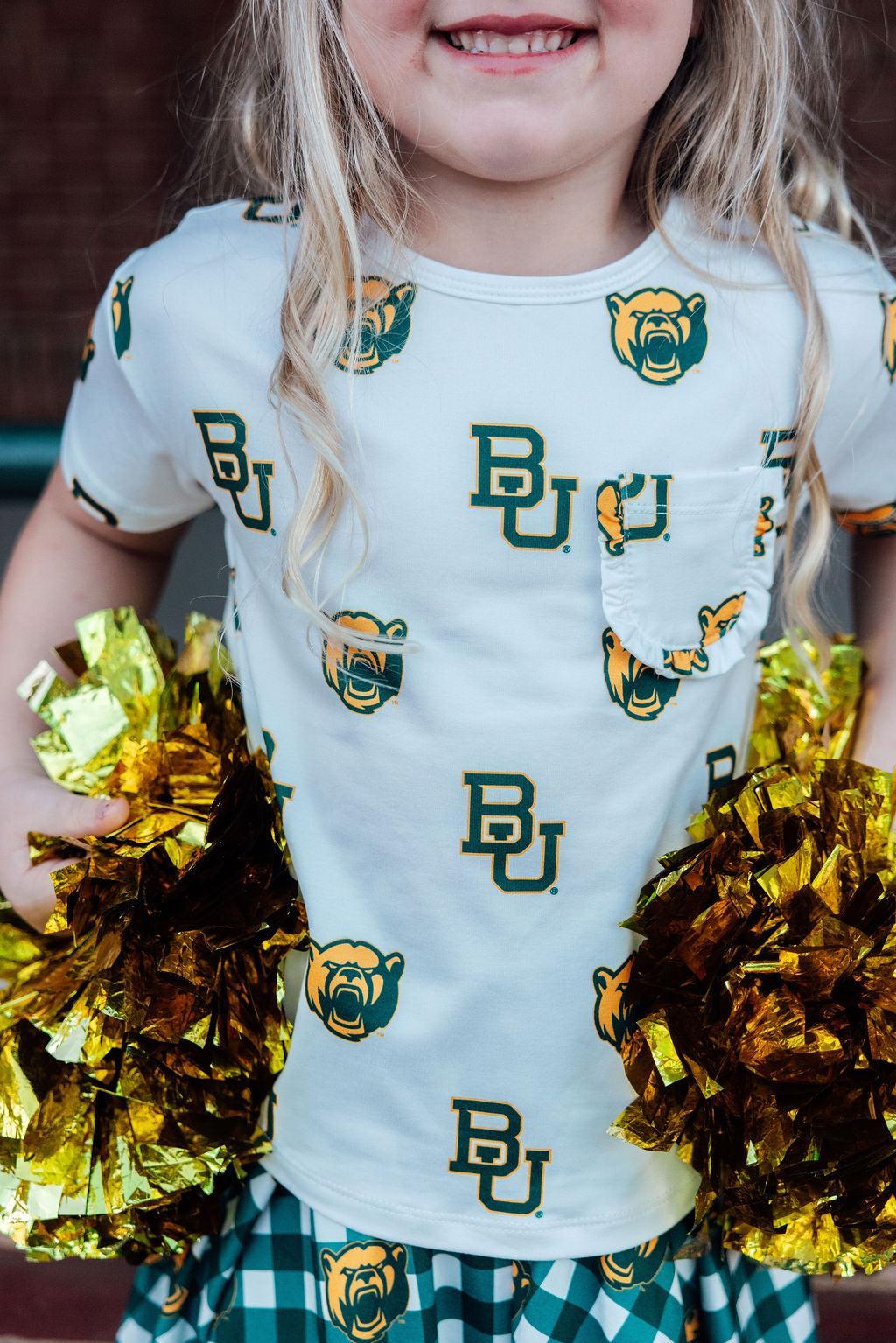 Baylor White Bear Ruffle Pocket Tee 2